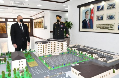 Prezident İlham Əliyev DİN Qoşunlarının yeni inşa olunan “N” saylı hərbi hissəsinin açılışında