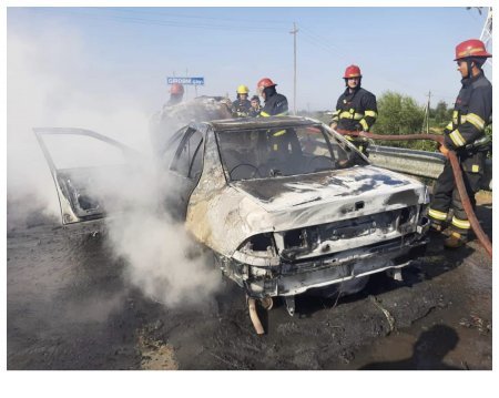 Qazinin avtomobili yanıb Qazinin avtomobili yanıb