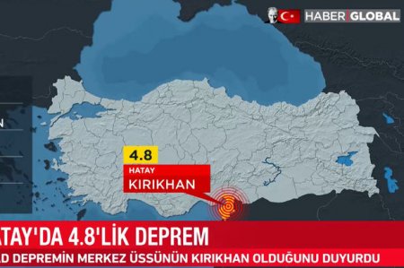 Türkiyənin Hatay şəhərində 4,9 maqnitudalı zəlzələ olub