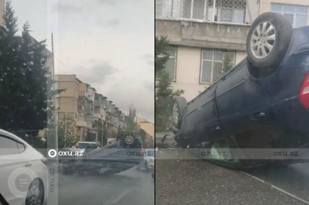 Bakıda avtomobil aşıb Bakıda avtomobil aşıb