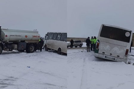 Bakı-Şamaxı yolunda avtobus qəza törədib