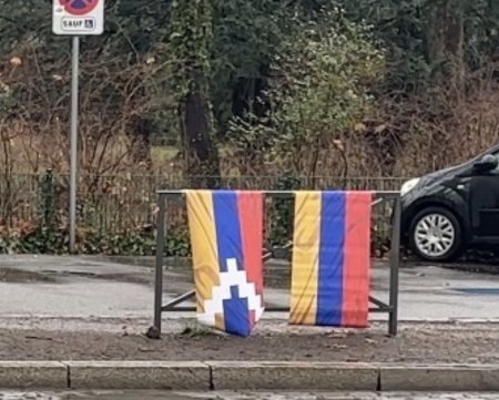 Strasburqda Paşinyan hökumətinə qarşı etiraz aksiyası keçirilib Strasburqda Paşinyan hökumətinə qarşı etiraz aksiyası keçirilib