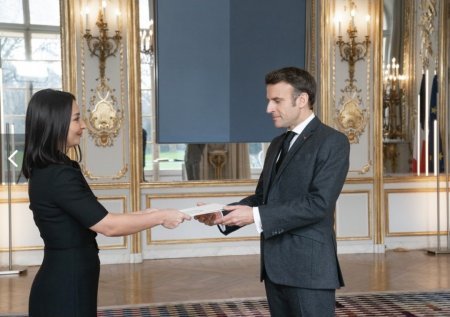 Leyla Abdullayeva etimadnaməsini Makrona təqdim edib