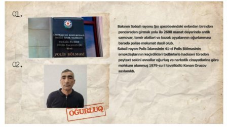 Bakıda 2600 manatlıq antik samovar oğurlayan şəxs saxlanılıb