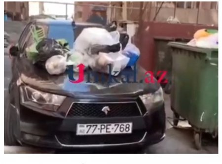 Maşını zibil qutusunun qarşısında saxlayan sürücü belə cəzalandırıldı