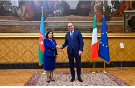 Sahibə Qafarova italiyalı həmkarı ilə görüşüb