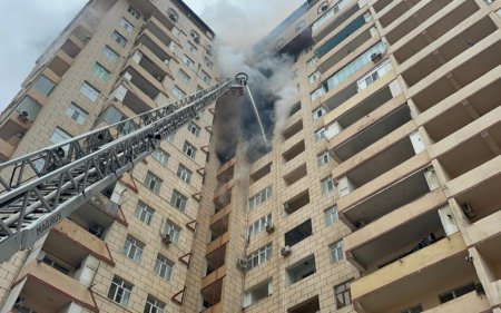 Bakıda hündürmərtəbəli binada yanğın olub