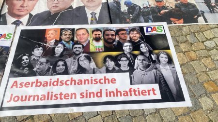 DAS təşkilatınln fəalları Berlində  həbs olunan jurnalistlərə və siyasi məhbuslara azadlıq tələb edir