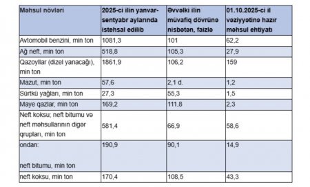 Azərbaycanda benzin və dizel istehsalı artıb