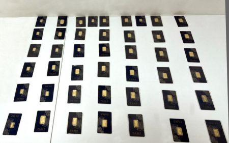 Ölkəyə qanunsuz qızıl külçələr gətirmək istəyən şəxs saxlanılıb